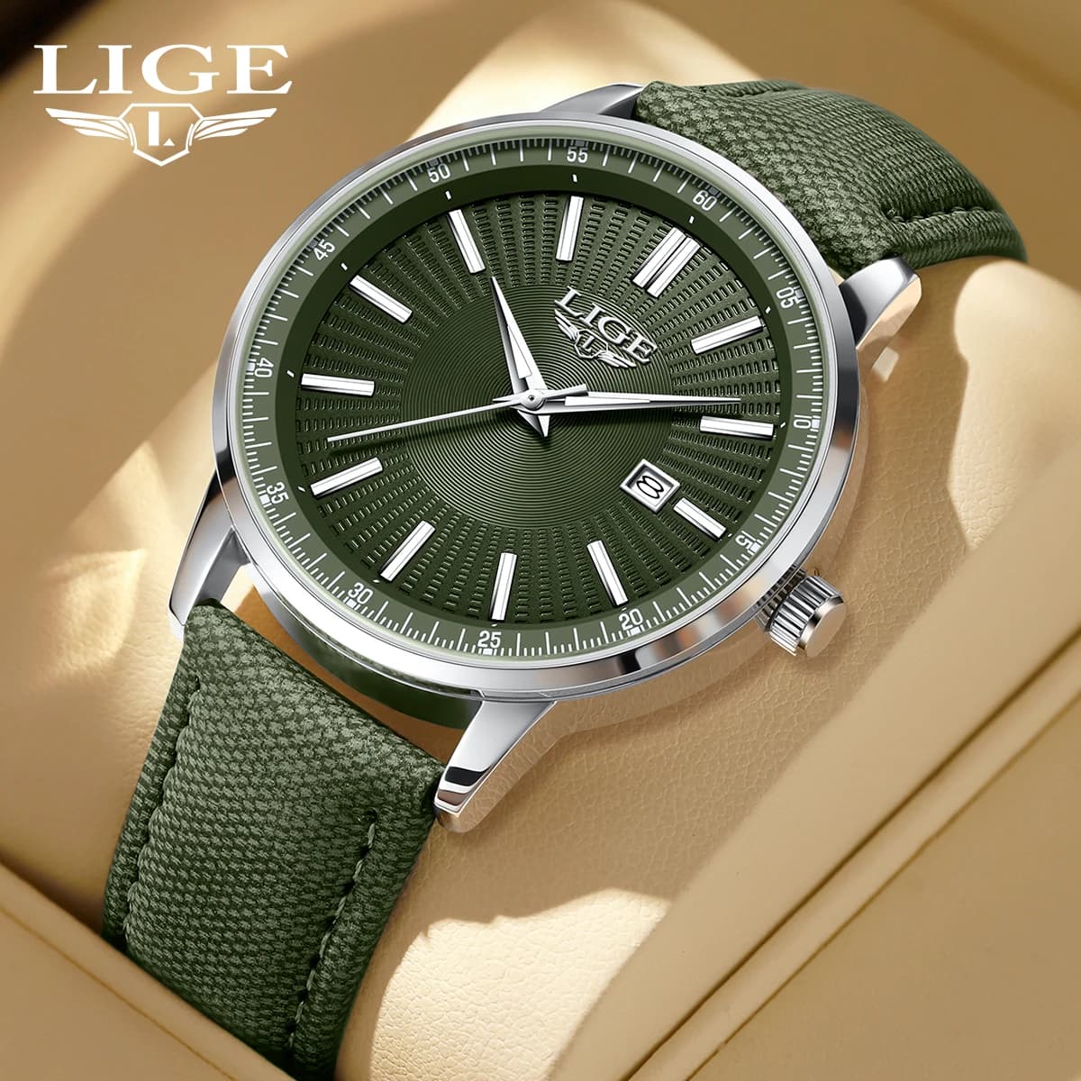 LIGE New Classic Fashion Quartz Man Wrist Watches Automatic Calendar Original Watch For Men Waterproof Leather Luxury Hand Clock - Image 2
